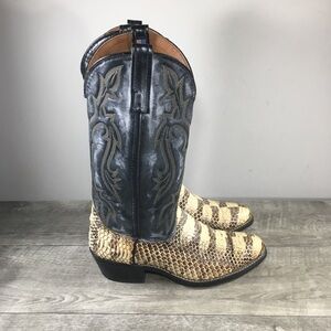 Vintage Acme Python Snakeskin Snake Skin Leather Cowboy Western Men Boots Size 8